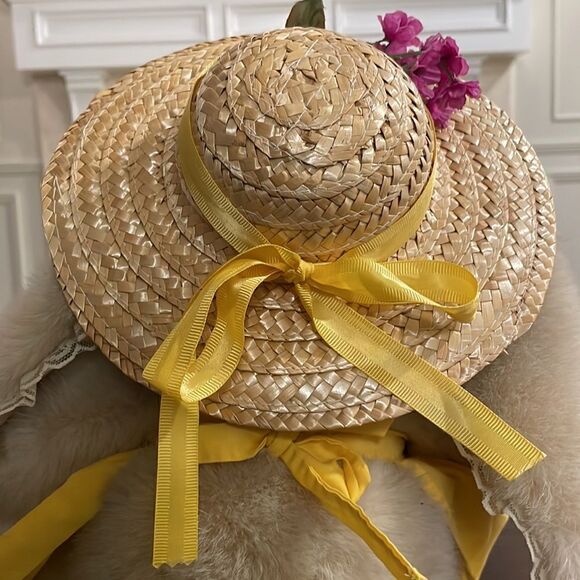 R. Dakin Rabbit Hare in Yellow Sun Dress, Straw Hat and Bow Excellent Condition - Picture 7 of 12